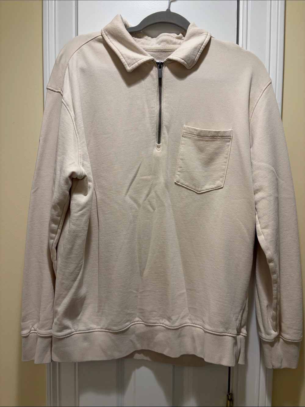 Target Men's Half-Zip Sweatshirt in Cream